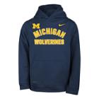 Boys 8-20 Nike Michigan Wolverines Therma-fit Hoodie, Size: S 8, Blue (navy)