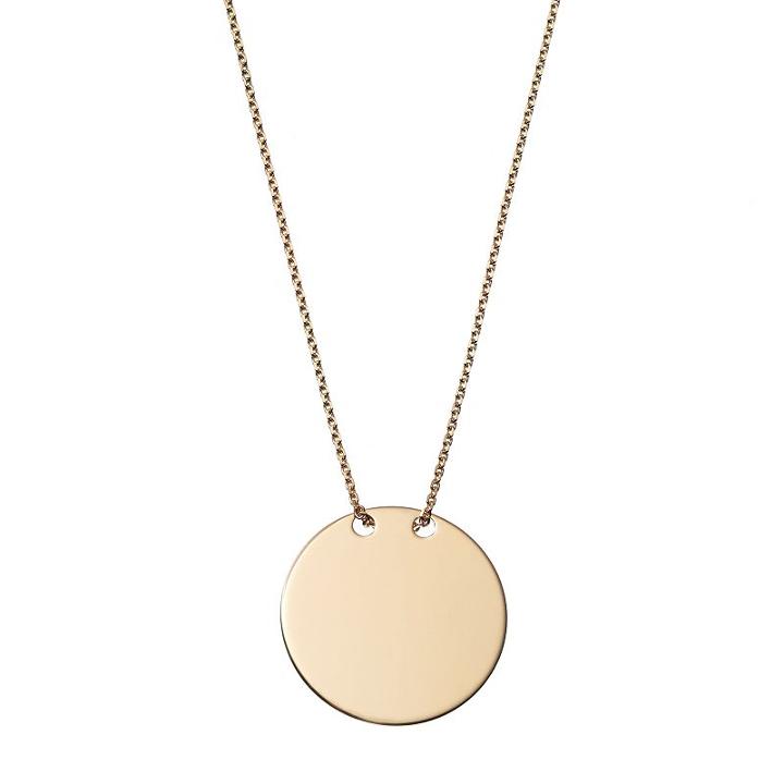 14k Gold Disc Pendant Necklace, Women's, Size: 18, Yellow