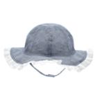 Baby Girl Goldbug Ruffled Chambray Sun Hat, Size: 0-6 Months, Blue