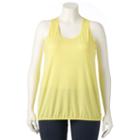 Plus Size Tek Gear&reg; Performance Banded-hem Racerback Tank, Women's, Size: 1xl, Brt Yellow