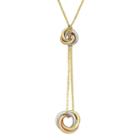 Tri-tone 10k Gold Knot Y Necklace, Women's, Size: 18, Yellow
