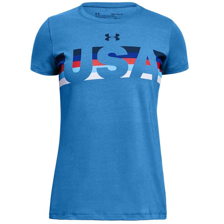 Girls 7-16 Under Armour Americana Usa Graphic Tee, Size: Large, Brt Blue