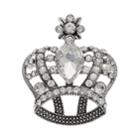 Napier Simulated Crystal Crown Pin, Women's, Silver