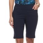 Women's Dana Buchman 11-in. Pull-on Bermuda Shorts, Size: Xl, Blue (navy)
