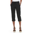 Women's Croft & Barrow&reg; Pull-on Knit Capris, Size: Xxl, Black