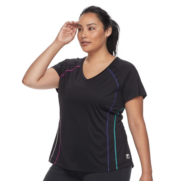 Plus Size Fila Sport&reg; Basic Movement Tee, Women's, Size: 2xl, Black