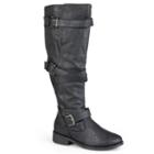 Journee Collection Jagger Womens Strappy Riding Boots, Women's, Size: 6.5, Black