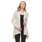 Women's Dana Buchman Shark-bite Cardigan, Size: Large, Lt Beige