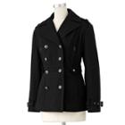 Excelled Military Wool Peacoat, Women's, Size: Large, Black