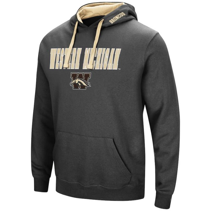 Men's Western Michigan Broncos Pullover Fleece Hoodie, Size: Xxl, Grey (charcoal)