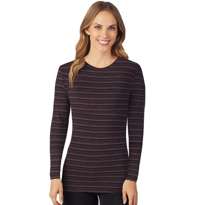 Women's Cuddl Duds Softwear Crewneck Top, Size: Medium, Oxford