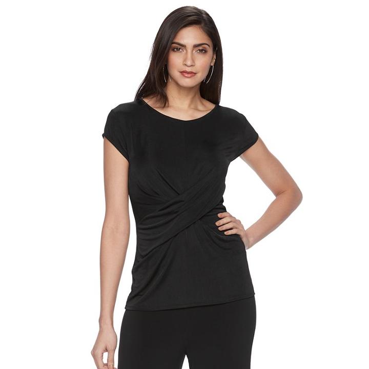 Women's Jennifer Lopez Luxe Essentials Twist Top, Size: Large, Black