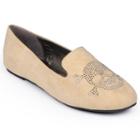 Journee Collection Messina Women's Studded Smoking Flats, Girl's, Size: 8.5, Beig/green (beig/khaki)