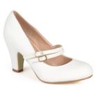 Journee Collection Windy Women's Matte Mary Jane High Heels, Girl's, Size: 7.5, White
