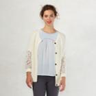 Women's Lc Lauren Conrad Crochet Cardigan, Size: Medium, White Oth