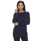 Women's Apt. 9&reg; Asymmetrical Tunic Sweater, Size: Medium, Drk Purple