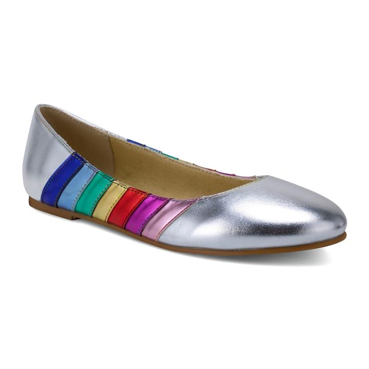 Wanted Raynebow Women's Ballet Flats, Size: 5.5, Silver
