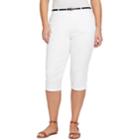 Plus Size Gloria Vanderbilt Anita Twill Belted Capris, Women's, Size: 22 W, White
