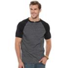 Big & Tall Urban Pipeline&reg; Awesomely Soft Ultimate Regular-fit Colorblock Henley, Men's, Size: L Tall, Black