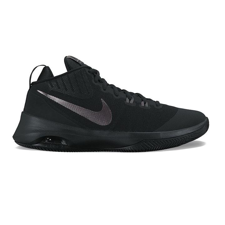 Nike Air Versitile Men's Nubuck Basketball Shoes, Size: 9.5, Black
