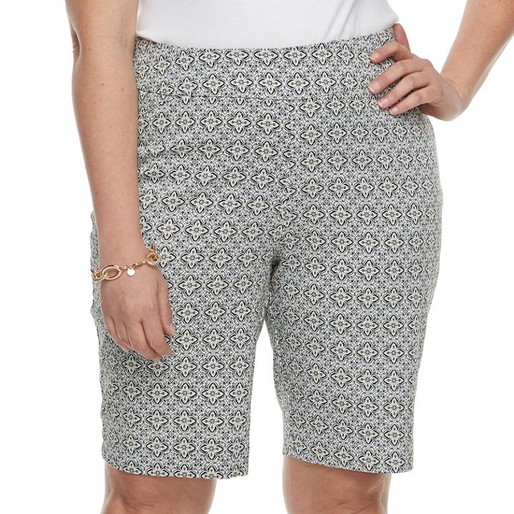 Plus Size Croft & Barrow&reg; Pull-on Bermuda Shorts, Women's, Size: 24 W, Med Green
