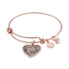 Love This Life Mother Daughter Friends Forever Heart Charm Bangle Bracelet, Women's, Pink