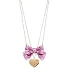 Girls Jojo Siwa Glittery Bow & Heart Necklace Set, Multicolor
