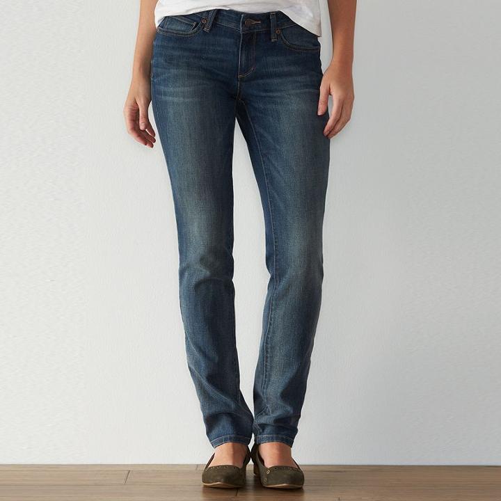 Women's Sonoma Goods For Life&trade; Curvy Fit Straight-leg Jeans, Size: 2 T/l, Dark Blue
