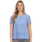 Women's Izod Eyelet Pleat-back Tee, Size: Xl, Blue