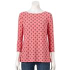 Women's Croft & Barrow&reg; Boatneck Jacquard Top, Size: Xs, Lt Orange