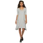 Women's Nina Leonard Shark-bite Hem Swing Dress, Size: Small, Grey