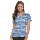 Women's Dana Buchman Release-pleat Blouse, Size: Small, Med Blue