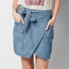 Women's Sonoma Goods For Life&trade; Chambray Faux-wrap Skirt, Size: 16, Med Blue