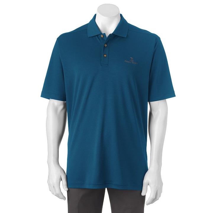 Men's Pebble Beach Classic-fit Textured Performance Golf Polo, Size: Large, Blue (navy)