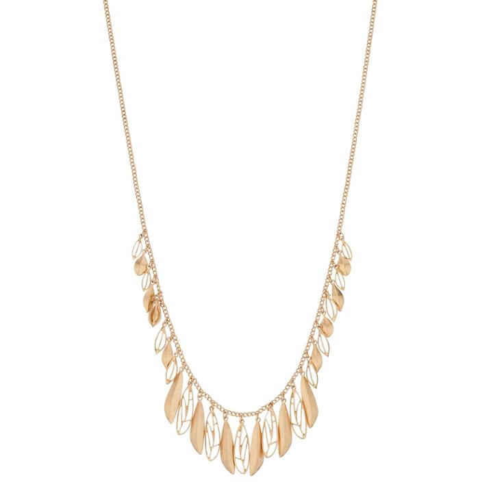 Gold Tone Multi Drop Necklace, Women's