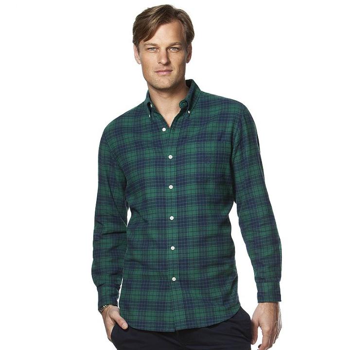 Big & Tall Chaps Classic-fit Plaid Button-down Shirt, Men's, Size: Xxl Tall, Green