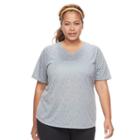 Plus Size Tek Gear&reg; Burnout Tee, Women's, Size: 1xl, Med Grey
