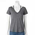 Women's Rock & Republic&reg; Cutout V-neck Tee, Size: Xl, Med Grey