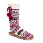 Women's Muk Luks Pom Pom Slipper Socks, Size: L-xl, Light Pink