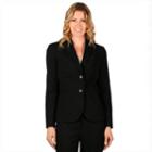 Women's Larry Levine Essential Solid Blazer, Size: 4, Black