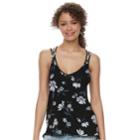 Juniors' So&reg; Pom-pom Hem Strappy Tank, Teens, Size: Medium, Black