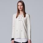 Women's Simply Vera Vera Wang Lace-up Sweater, Size: Small, White