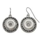 Medallion Disc Nickel Free Drop Earrings, Women's, Silver