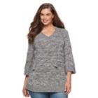 Plus Size Sonoma Goods For Life&trade; Pointelle Sweater, Women's, Size: 3xl, Med Grey