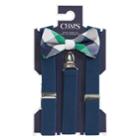 Boys 4-20 Chaps Plaid Bow-tie & Suspenders Set, Green
