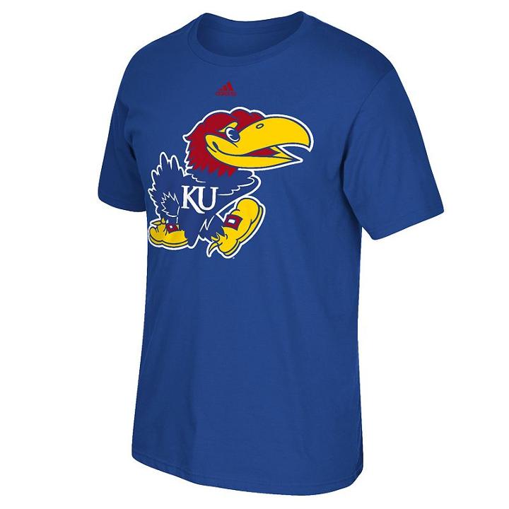 Men's Adidas Kansas Jayhawks Preferred Logo Tee, Size: Medium, Grey