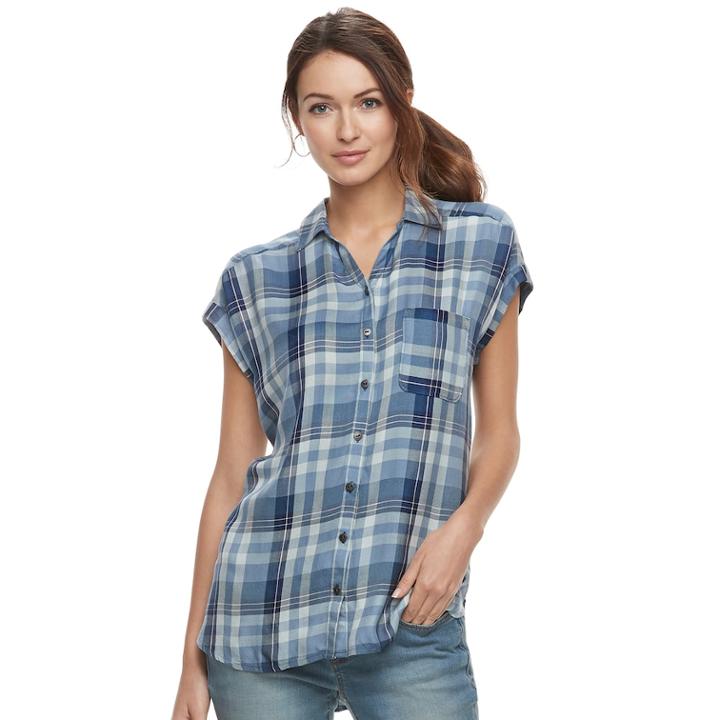 Women's Sonoma Goods For Life&trade; Dolman Shirt, Size: Large, Dark Blue