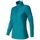 Women's New Balance In Transit Half Zip Top, Size: Large, Dark Blue