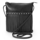 Ili Medium Leather Fringe Crossbody Bag, Women's, Black
