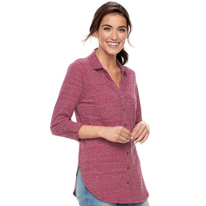 Women's Sonoma Goods For Life&trade; Tunic Shirt, Size: Large, Med Red